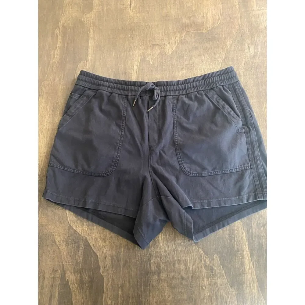 Athleta Thick Athleisure Washed Black Drawstring Shorts